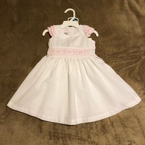 Bonnie Baby White Seersucker Dress - 24 months